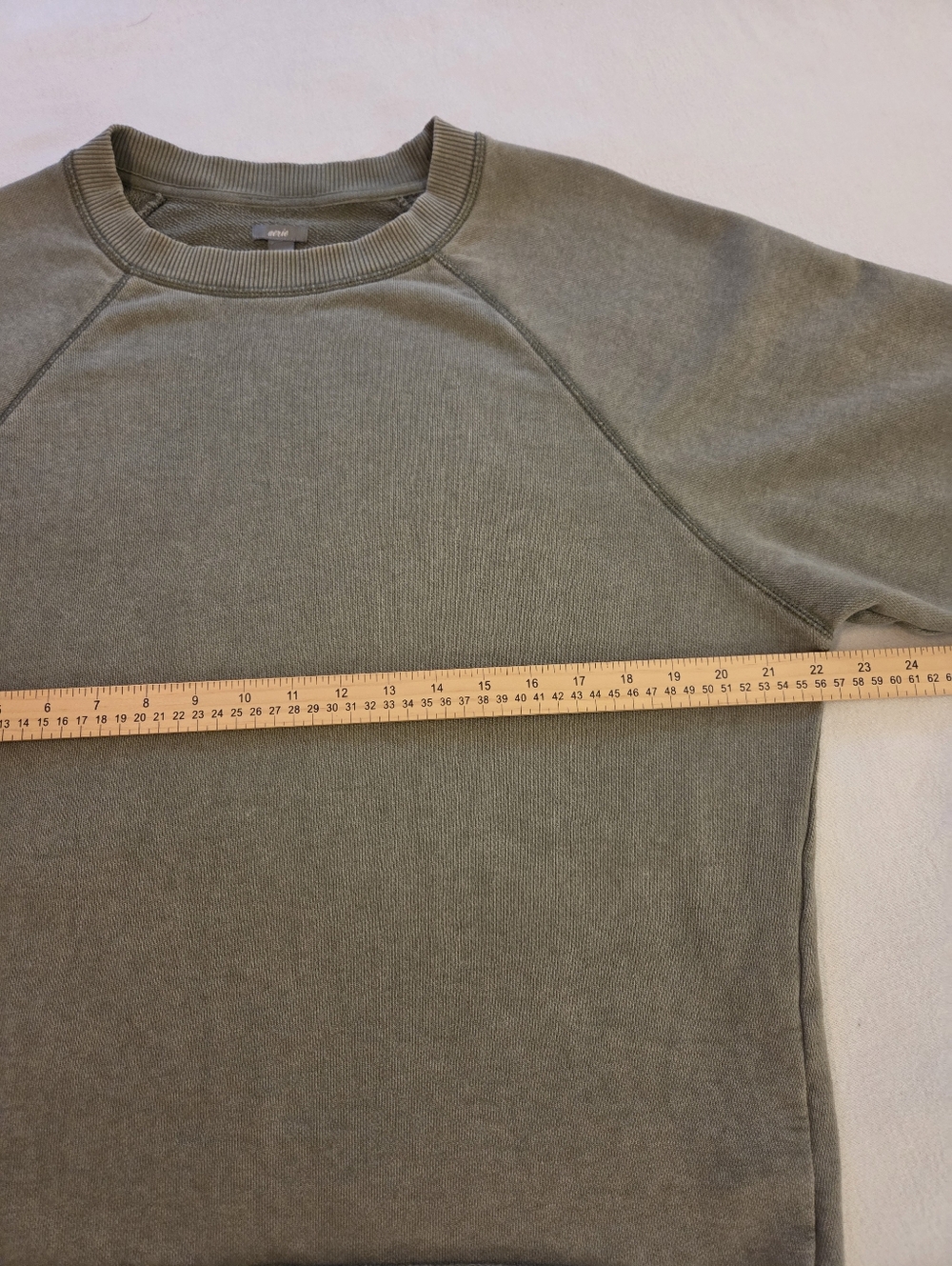 AERIE Olive Green Raw Cut City Oversized Crewneck Loungewear Sweatshirt Womens S - Picture 9 of 12